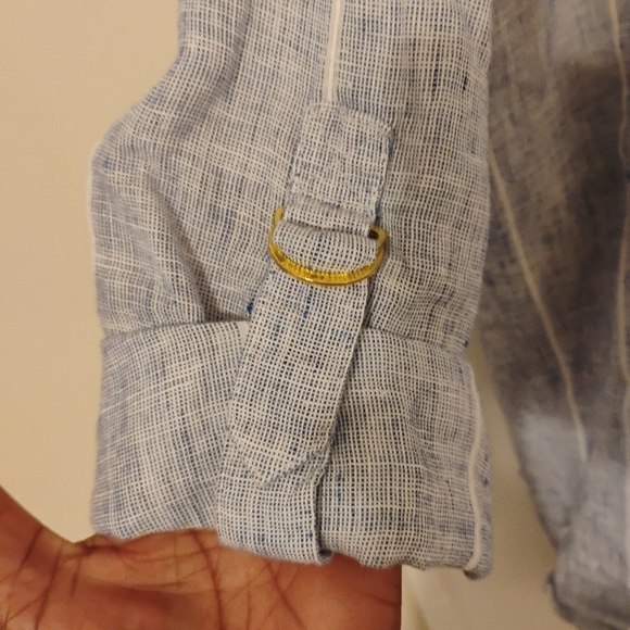 Ellen Tracy Striped 100% Linen Pullover Top, 2X - Picture 4 of 15